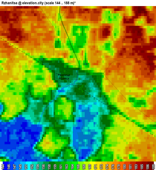 Rzhanitsa elevation map