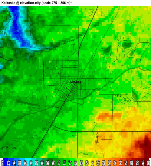 Kalkaska elevation map