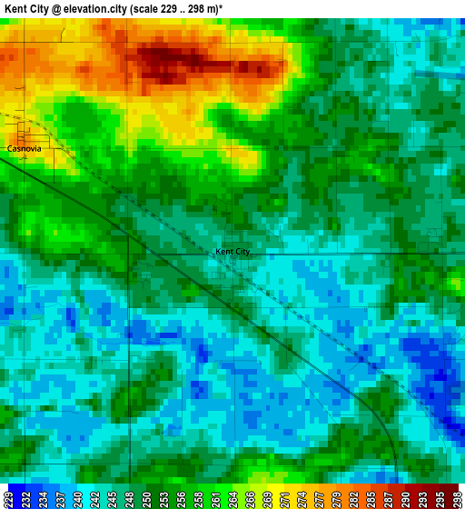 Kent City elevation map