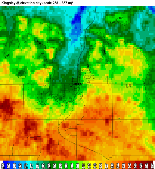 Kingsley elevation map