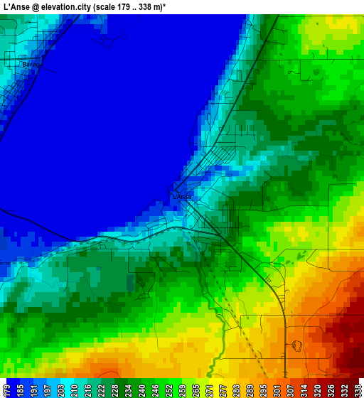 L'Anse elevation map