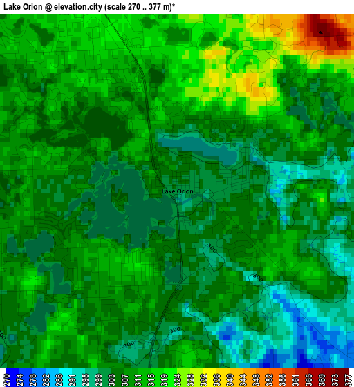 Lake Orion elevation map