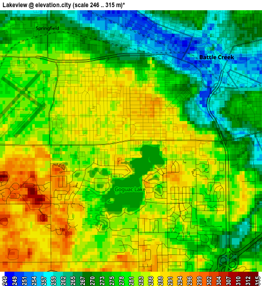 Lakeview elevation map