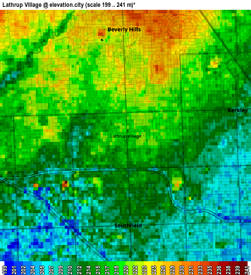 Lathrup Village elevation map