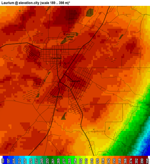 Laurium elevation map