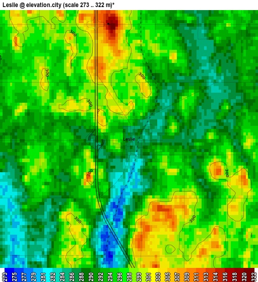 Leslie elevation map