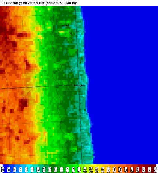 Lexington elevation map