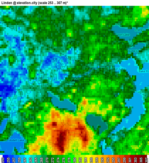 Linden elevation map