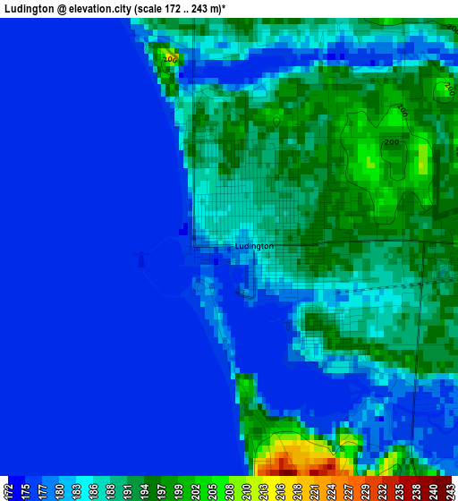 Ludington elevation map