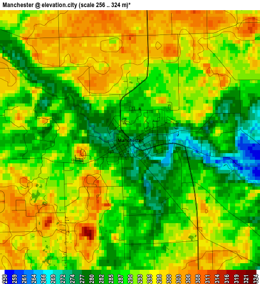 Manchester elevation map