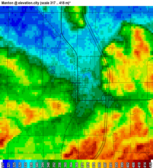 Manton elevation map