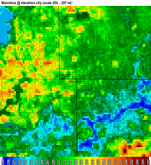 Marcellus elevation map