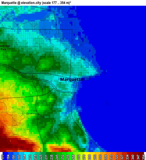 Marquette elevation map