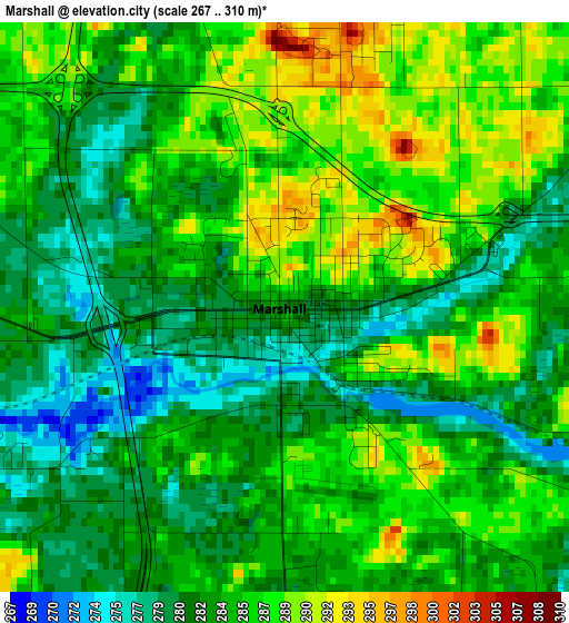 Marshall elevation map