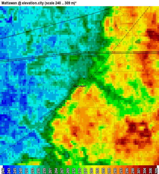 Mattawan elevation map