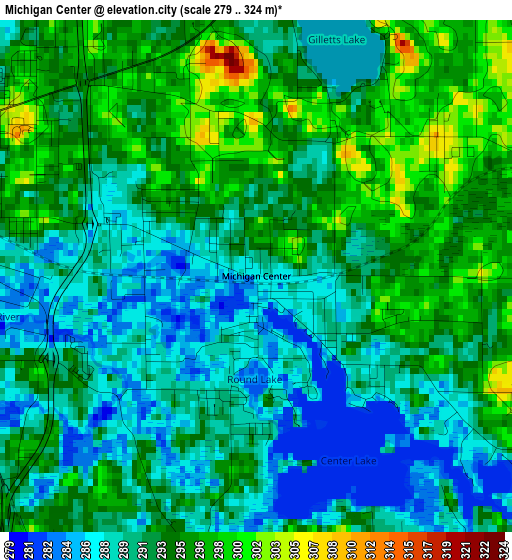 Michigan Center elevation map