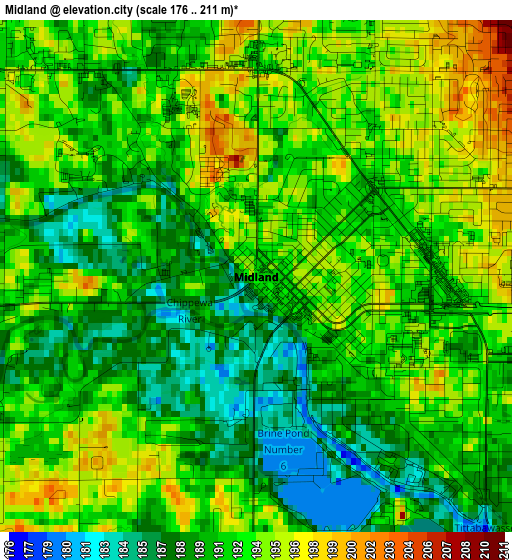 Midland elevation map