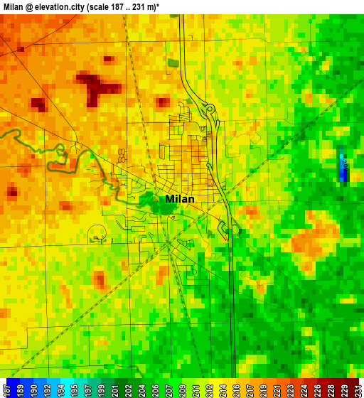 Milan elevation map