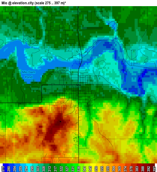 Mio elevation map