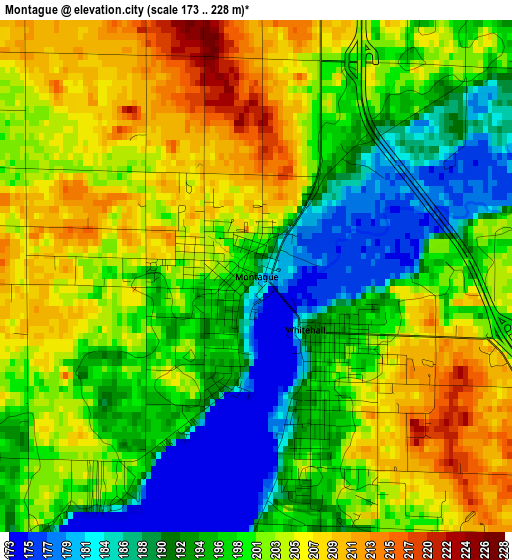 Montague elevation map