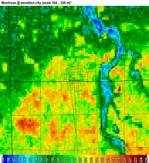 Montrose elevation map