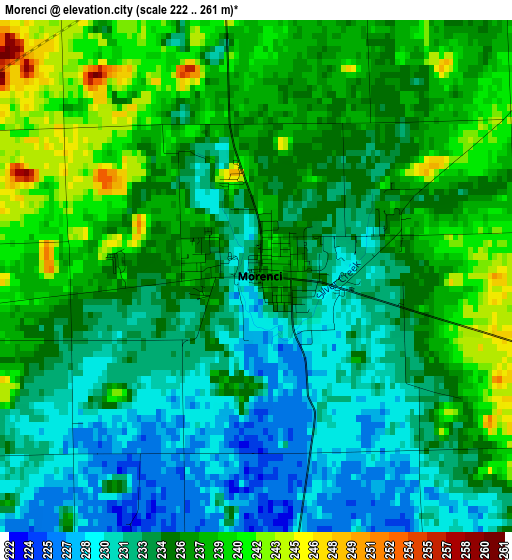 Morenci elevation map