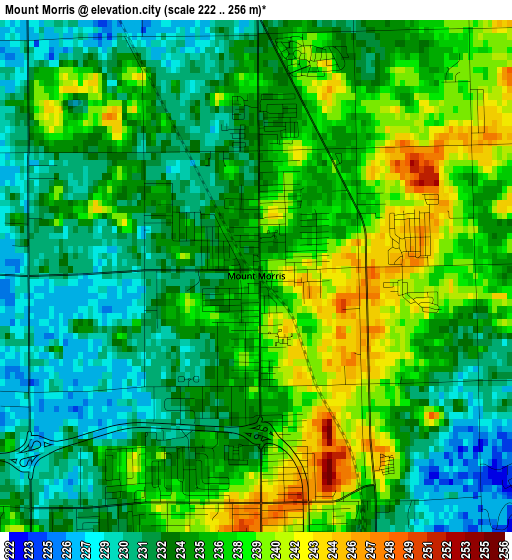 Mount Morris elevation map