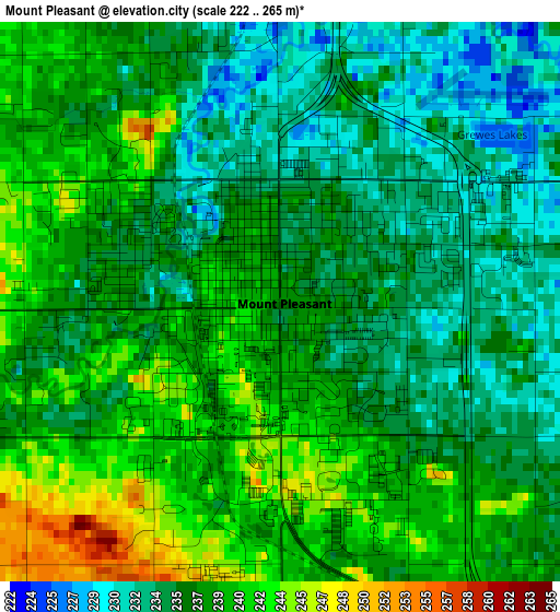 Mount Pleasant elevation map