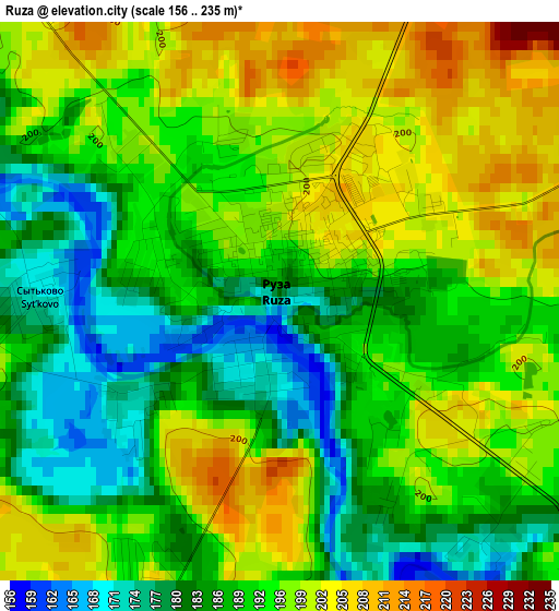 Ruza elevation map