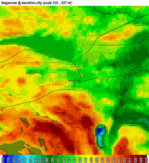 Negaunee elevation map