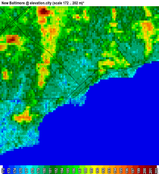 New Baltimore elevation map