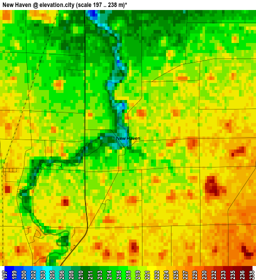 New Haven elevation map