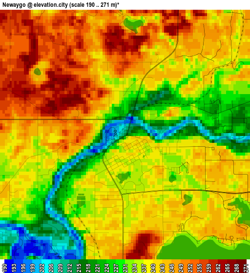 Newaygo elevation map