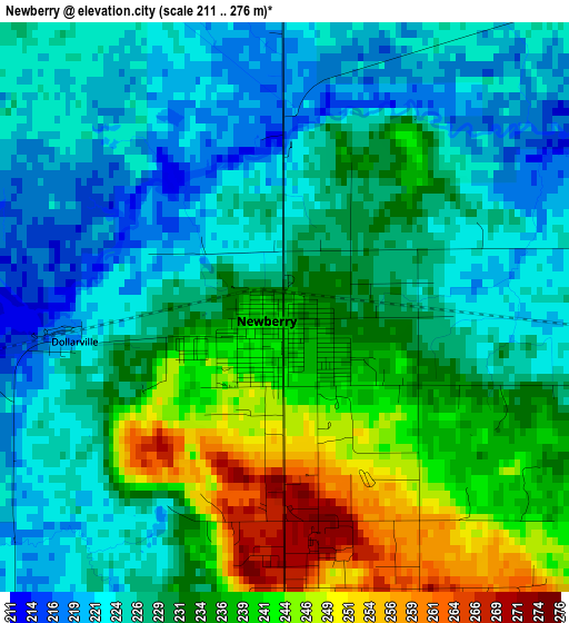 Newberry elevation map