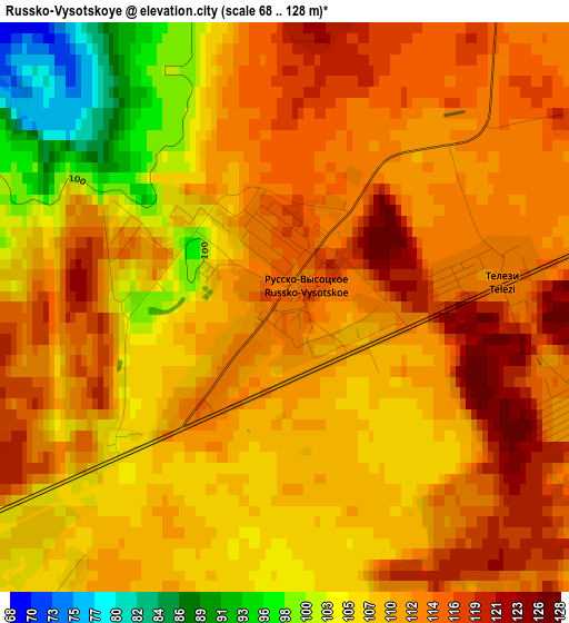 Russko-Vysotskoye elevation map