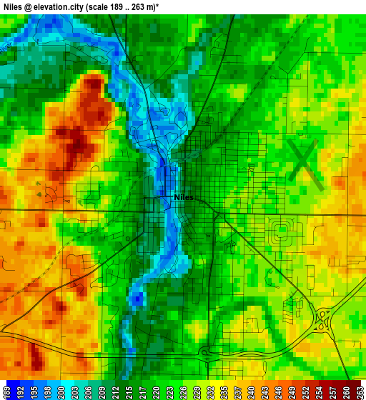 Niles elevation map