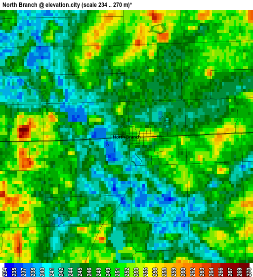 North Branch elevation map