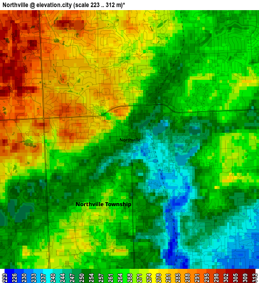 Northville elevation map