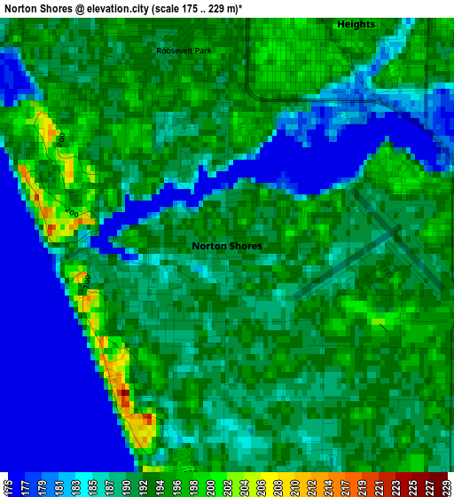 Norton Shores elevation map