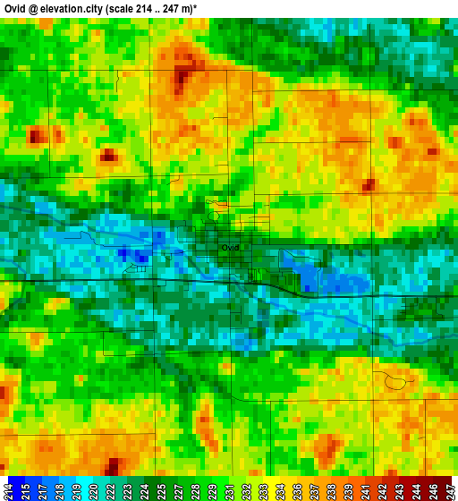 Ovid elevation map