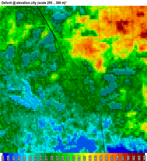 Oxford elevation map