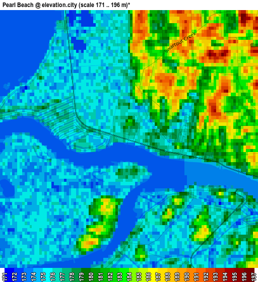 Pearl Beach elevation map