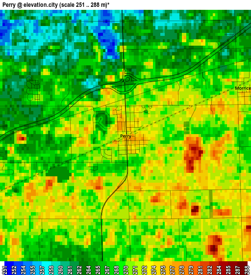 Perry elevation map