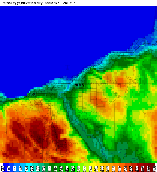 Petoskey elevation map