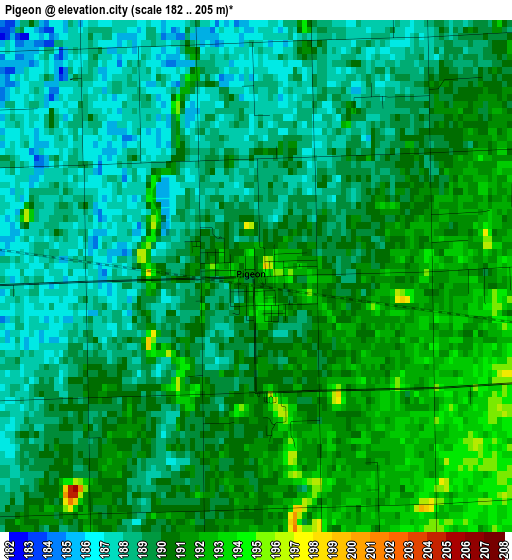 Pigeon elevation map