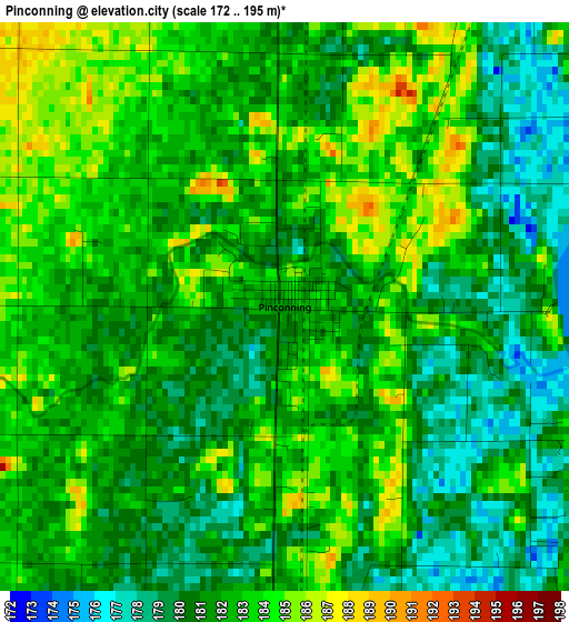 Pinconning elevation map