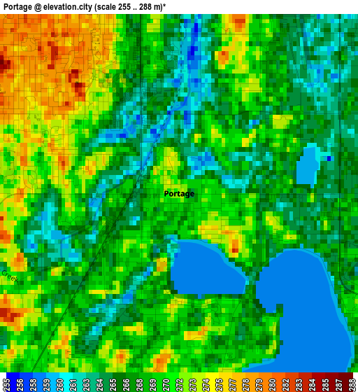 Portage elevation map