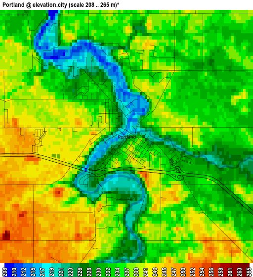 Portland elevation map