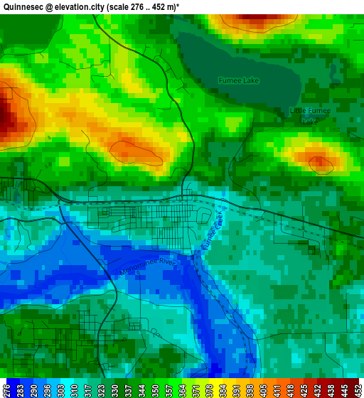 Quinnesec elevation map