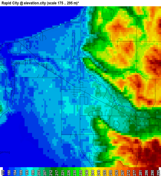 Rapid City elevation map